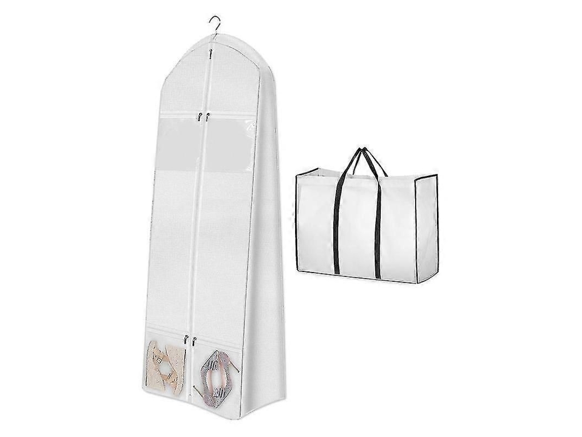 Bolsa Para Vestido De Noiva, Portátil, 70 Polegadas, Com Alça E Fole De 8 Polegadas