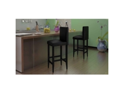 Vidaxl Bancos De Bar 6 Pcs Couro Artificial Preto