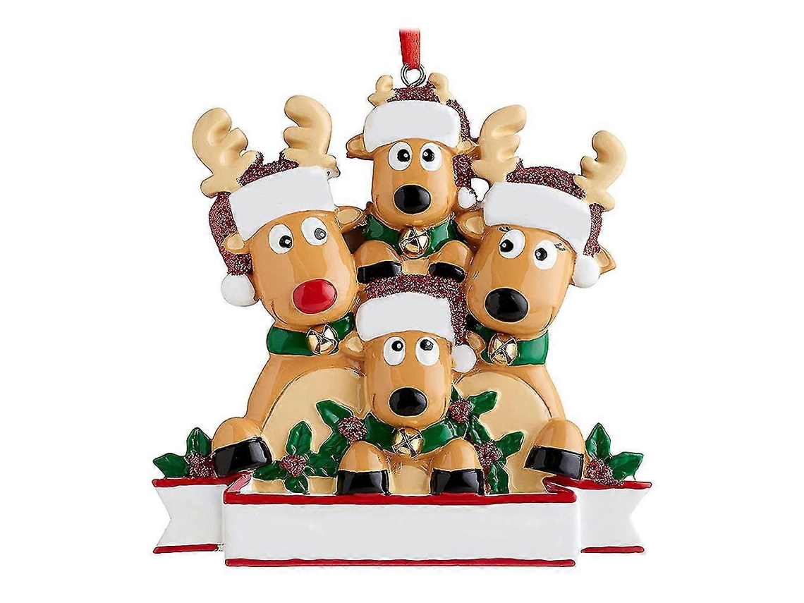 Enfeites Para Árvore De Natal Família De Alces E Veados, 4 Renas Olysi Shop
