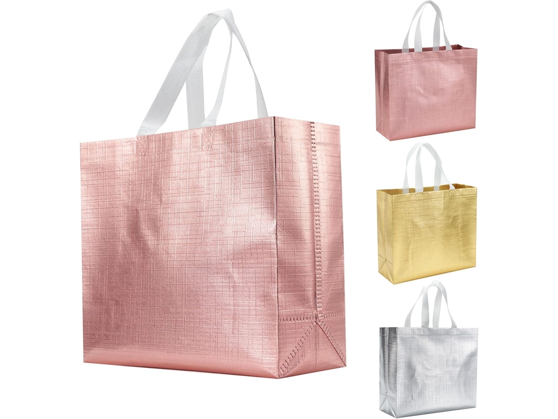 12 Sacolas De Presente Reutilizáveis ​​para Festas, Casamentos, Aniversários E Presentes, Quatro De Cada Em Três Cores Tfrf Aquaforge
