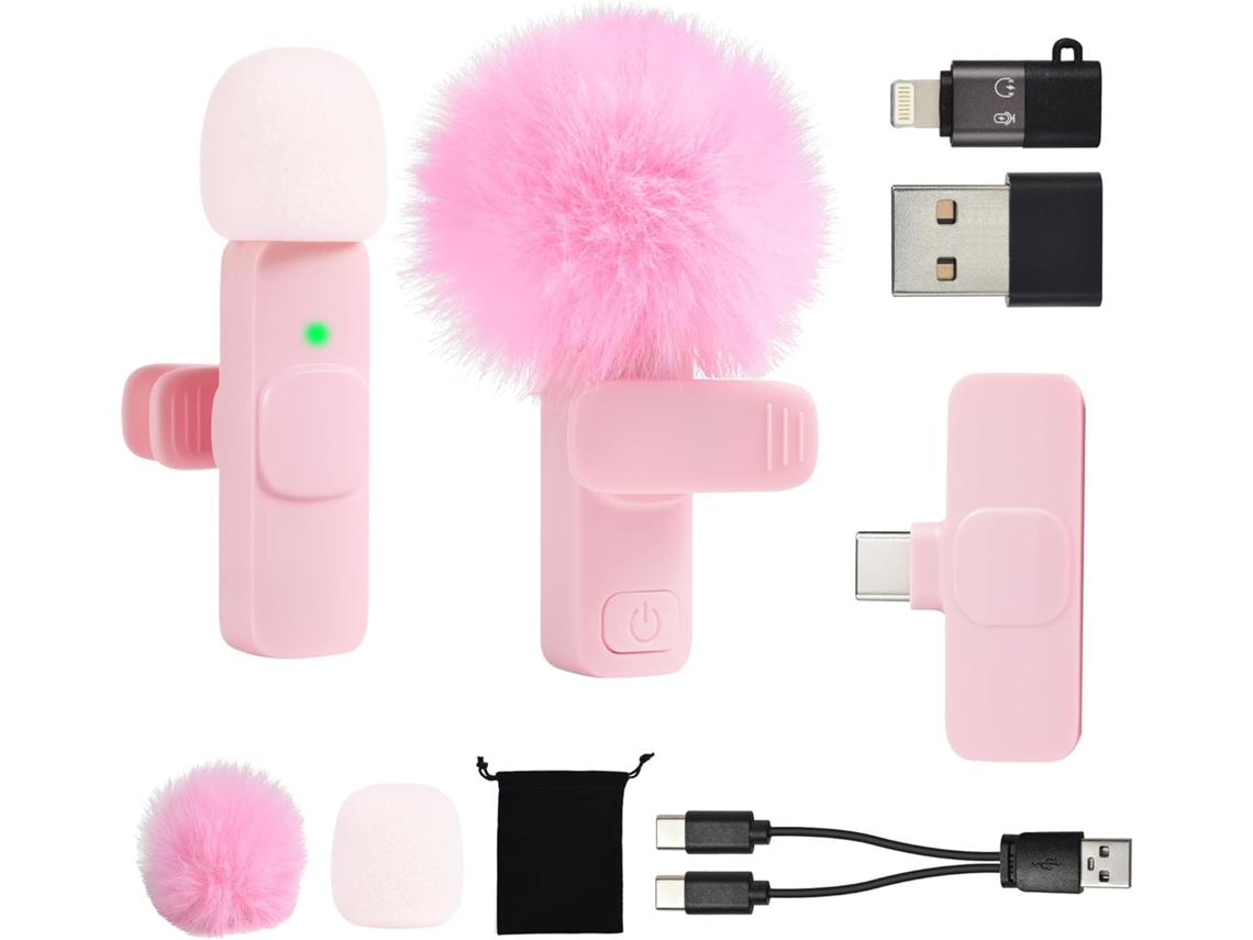 2025 Último Modelo Mini Microfone Rosa Para Iphone Android Telefone Tablet Ipad Pc Usb C De Lapela Sem Fio Gravação Vídeo Vlogging Y Aquaforge