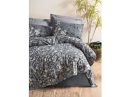 Conjunto de cama em algodão reforçado - Capa de edredom 220 x 240 + 2 fronhas 60 x 60 - Antracite