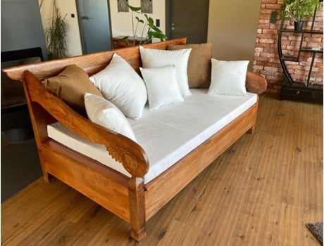 Cama De Dia De Manga Madeira Maciça Rústica Decorada Índia Estofada Sofá Colonial Banco Móveis Vintageasia