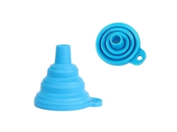 Embudo Colapsável de Silicone para Cozinha, Gadget Plegável, 2 Peças, Azul, Alimentar, Resistente Ao Calor, Economia de Espaço