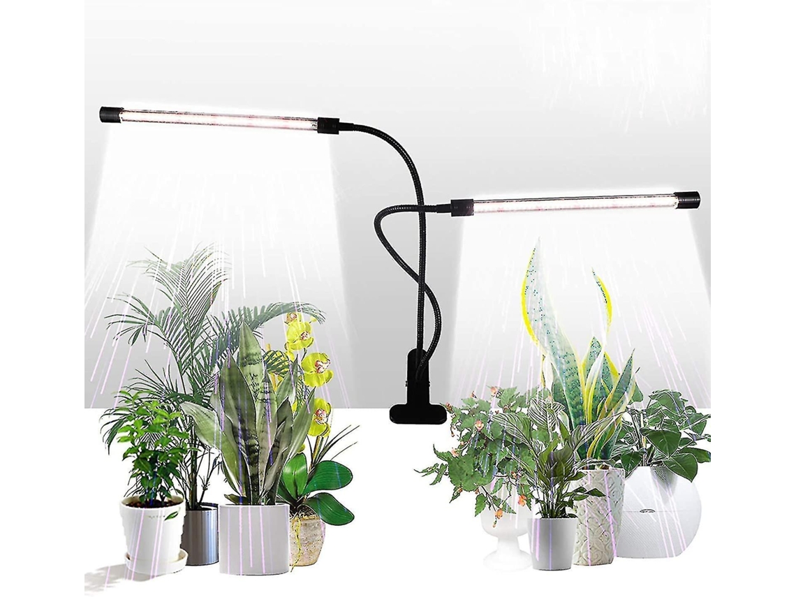 Luminária Solar para Plantas, Luz Branca, 50W, 84 LEDs, Cabeça Dupla, Clipe, Temporizador de 4/8/12 horas, HY, 5 Níveis de Intensidade Ajustáveis, Brilvibera