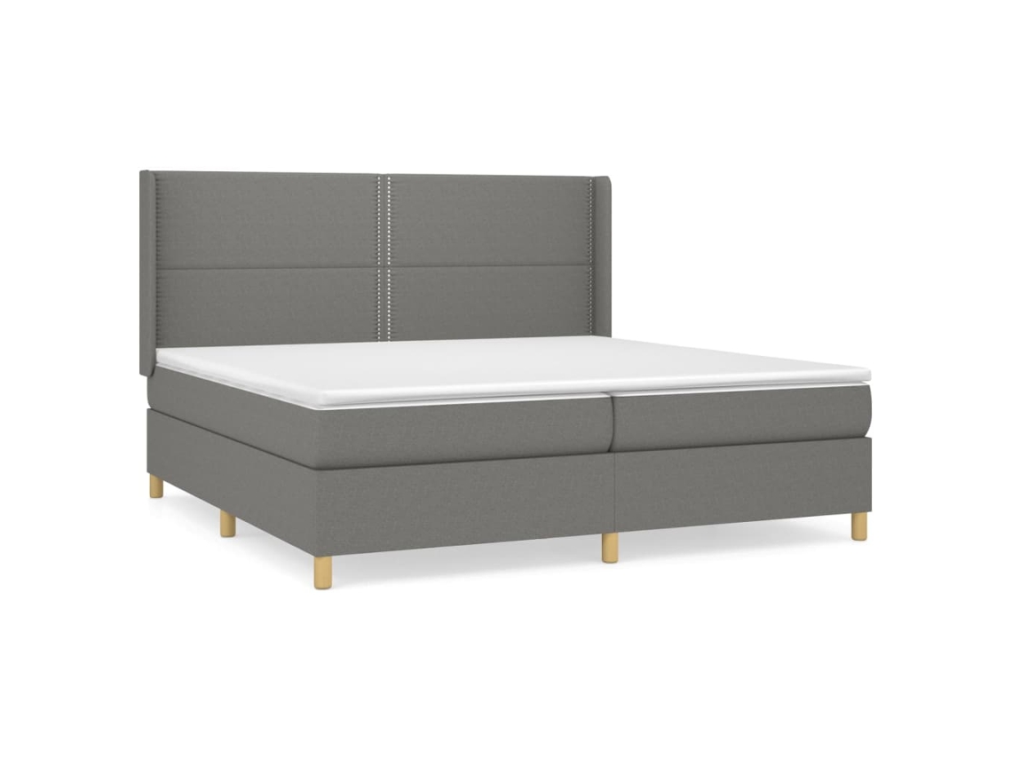 Cama com Molas/Colchão 200x200 Cm em Tecido Cinzento Escuro MAISON EXCLUSIVE