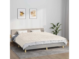 Vidaxl Manta Pesada 7 Kg 155x220 Cm Tecido Creme-claro