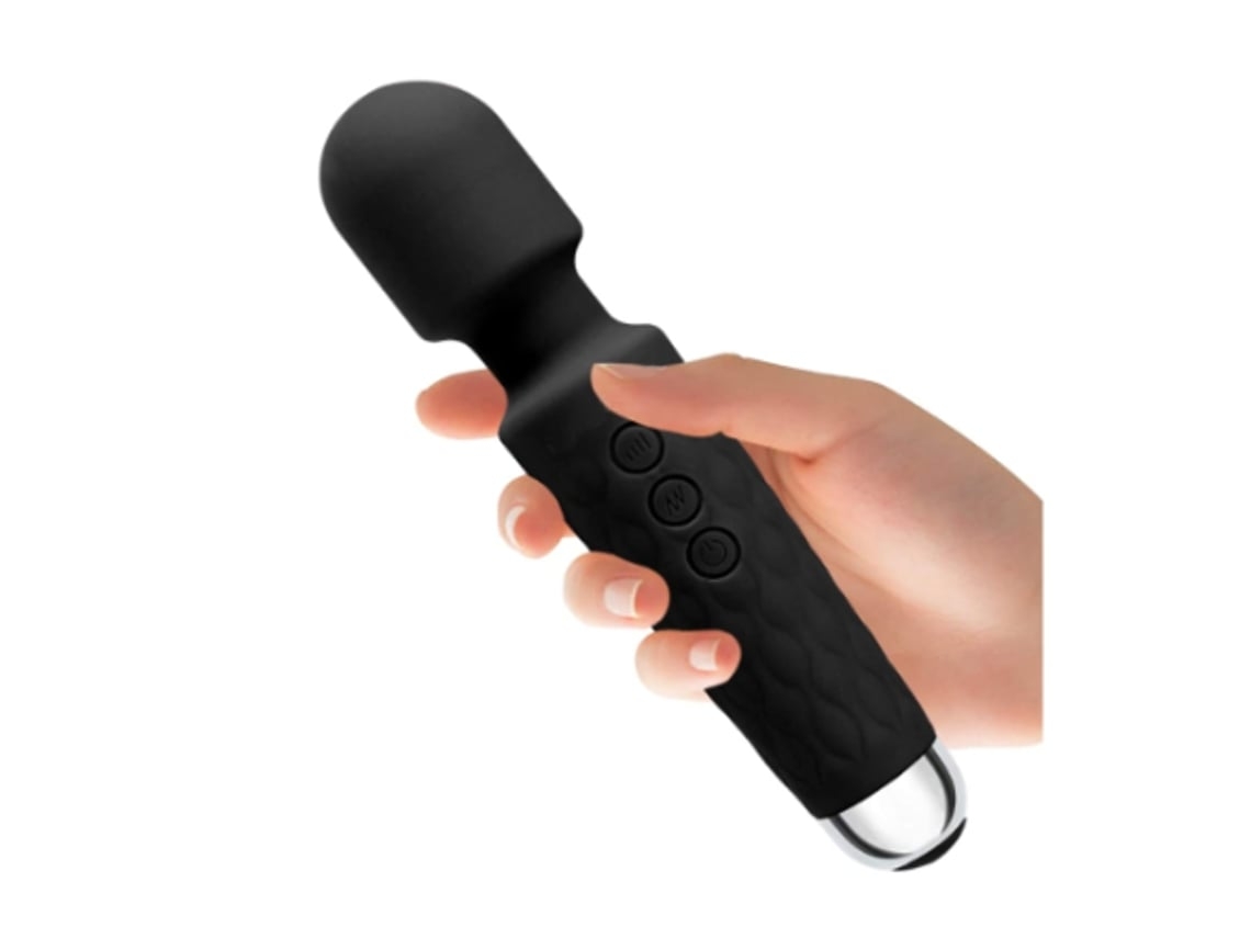 Massageador Elétrico Portátil Com Varinha Massageador Pessoal Com 20 Modos De Vibração Mágica Sem Fio Preto Yunzii