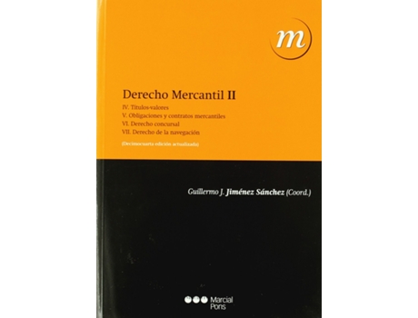 Livro Derecho Mercantil Ii de Guillermo J. Jiménez Sánchez (Espanhol)