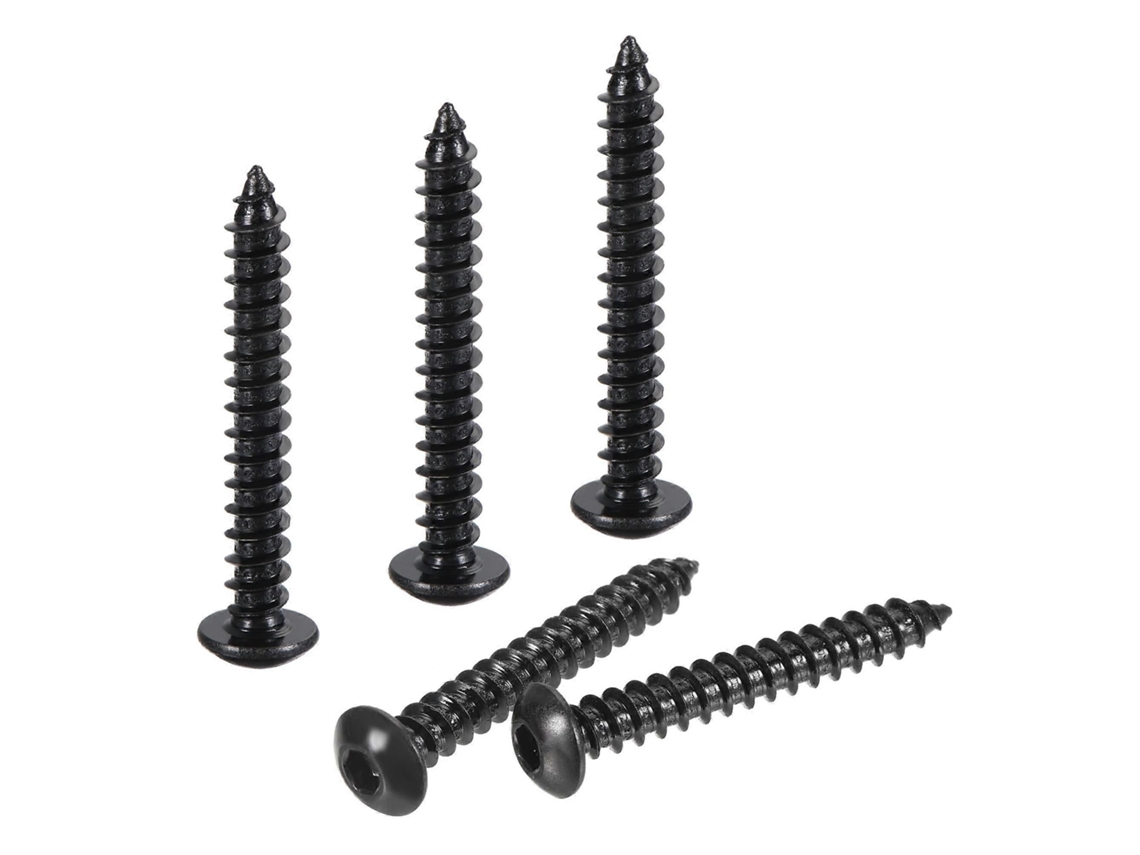 Parafusos Autoatingentes de Aço Carbono M4 X 30mm, Cabeça Hexagonal, 50 Peças para Madeira e Metal