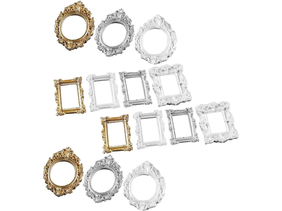 Conjunto 14 Molduras Miniatura Resina Decoração Capas Celular Acessórios Seguros Projetos Diy Estilo Barroco GOKOCO