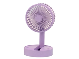 Ventilador de Mesa Dobrável Portátil com 3 Velocidades, Silencioso e Suporte para Celular Roxo | S/MARCA