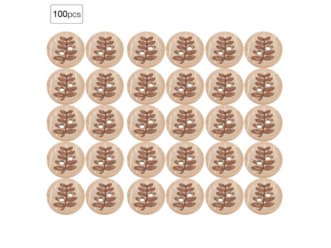 Pacote com 100 Botões Redondos de 13 Mm com 4 Furos para Costura, Acessórios e Artesanato AQUAFORGE (293 13 Mm)