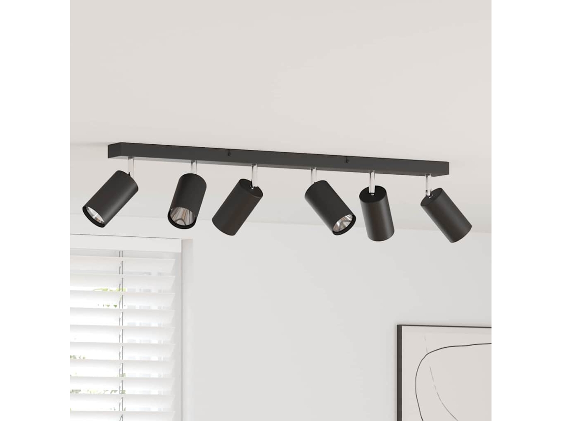 Vidaxl Foco De Teto Com Holofotes Preto 73 X 6 X 16 Cm Metal