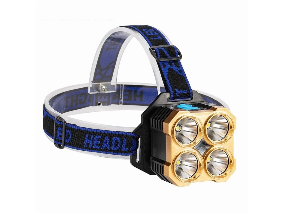 Lanterna De Cabeça Led Chronus Com 4 Leds Brancos E 4 Vermelhos Usb