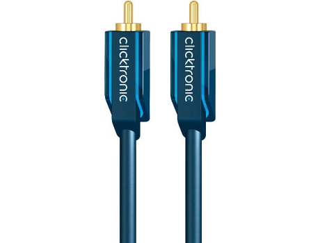 Cabo de Áudio CLICKTRONIC (RCA - 2 m - Azul)
