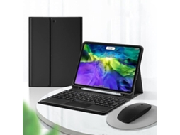 Fasst Funda de teclado Bluetooth com rato para iPad 6ª/5ª geração, Pro 9.7, Air 2, com teclas redondas, trackpad, suporte para lápis