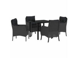 Maison Exclusive - Conjunto De Jantar Para Jardim Com Almofada 5 Pcs Preto Vime Pe