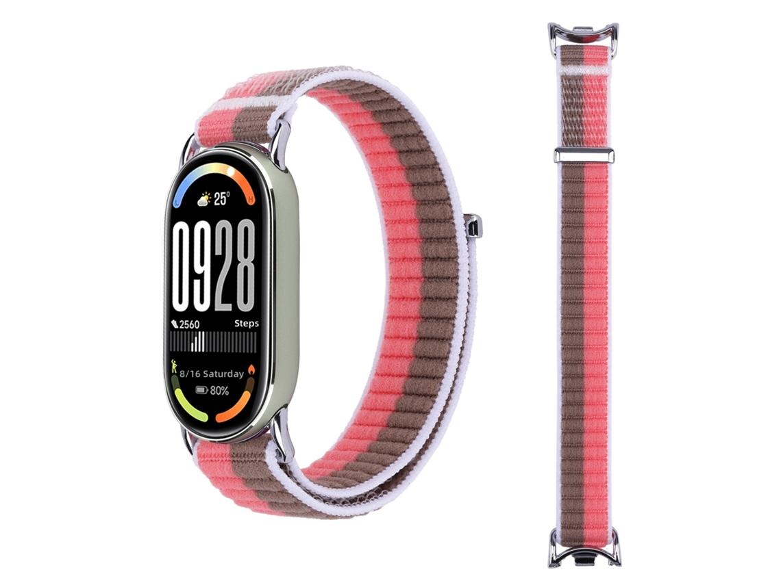 Pulseira de Nylon com Conector Metálico para Xiaomi Mi Band 10/9/8 Padrão Ondulado, Alça de Reposição CHABERLU