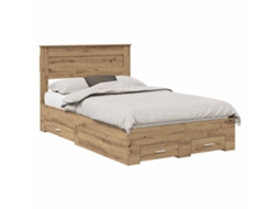 Estrutura da Cama com Cabeceira Carvalho Artesanal 120x190 cm MAISON EXCLUSIVE