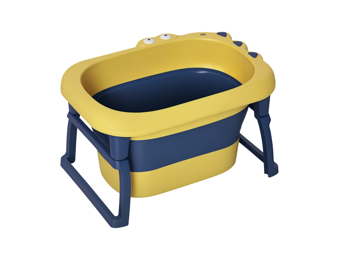 Banheira Dobrável Bebé 0-6 Anos 105l Portátil Crianças Amarelo Azul