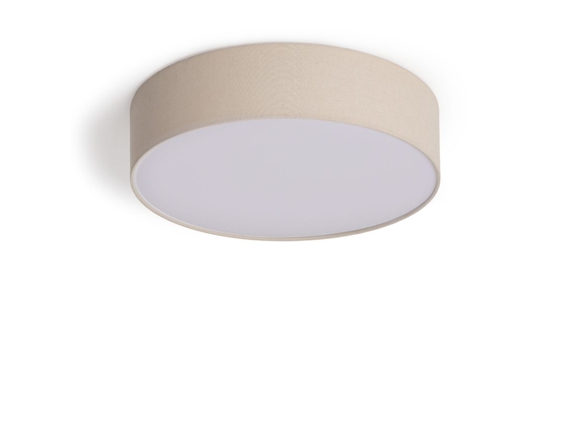 Plafón Circular Lino Ø500 Mm Ranje Bege