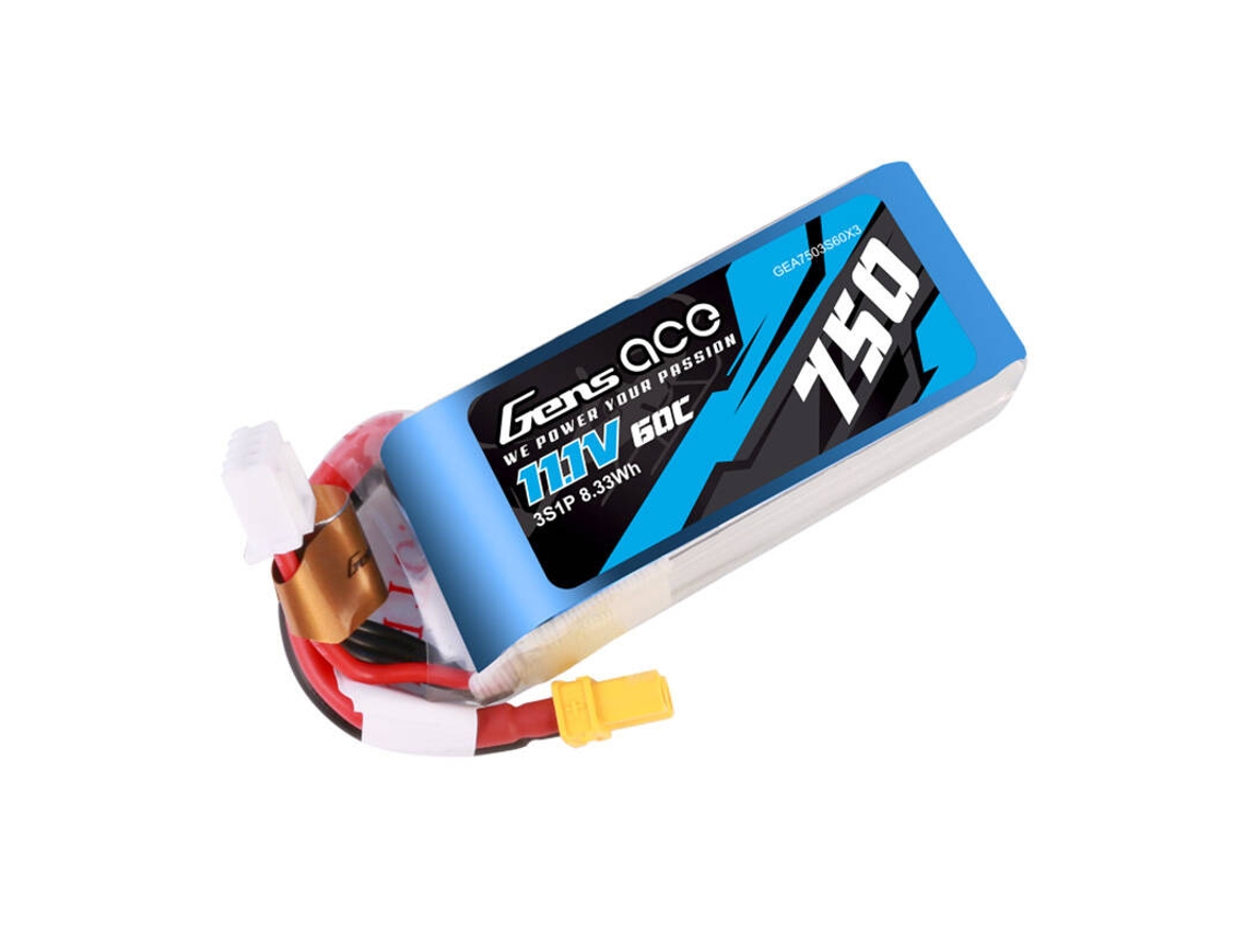 Bateria Gens Ace Lipo 750mah 11,1v 60c Para Modelos Rc Com Conector Xt30