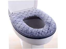 Assento Acolchoado Do Vaso Sanitário - Macio - Lavável Com Água - Universal - Com Zíper, Cinza