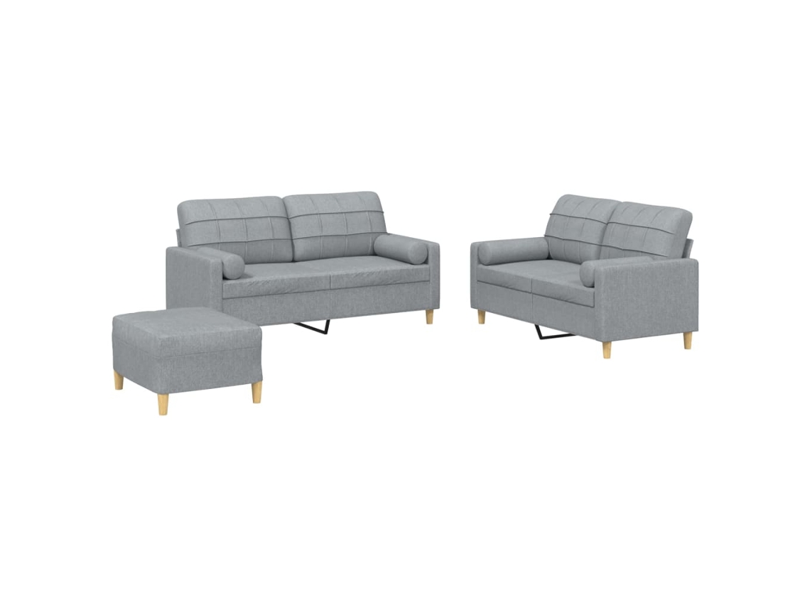 Sofa Set, Sofa Sets Vidaxl Cinzeto Tecido (n/a)