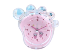 Despertador Infantil Em Forma De Pé Cute Cartoon Color Cristal Jelly Para Crianças Meninos E Meninas Quarto Rosa