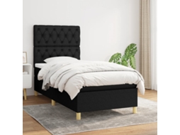 Vidaxl Cama Com Molas/colchão 80x200 Cm Tecido Preto