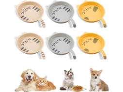 Conjunto de 9 Comedouros Rasos para Gatos, em Plástico, com Base Antiderrapante e Proteção para os Bigodes. Versáteis e Discretos AQUAFORGE