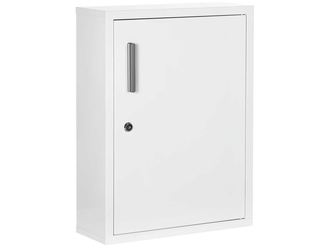 ARMÁRIO de remédios com 2 prateleiras, 3 níveis, porta trancável, 40x15x53,5cm, branco S/MARCA