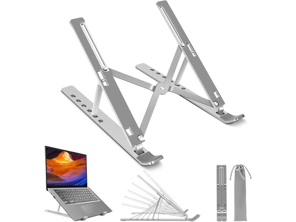 Lurelia Suporte Vertical Para Portátil Ajustável Em 6 Ângulos, Antiderrapante, Com Ventilação, Em Liga De Alumínio, Para 10 A 17 Polegadas