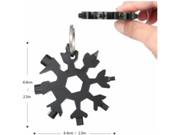Ferramenta Multifuncional 18 Em 1 Formato De Floco Neve: Chave Fenda, Abridor De Garrafas E Chaveiro, Ideal Para Uso Diário, Viagens E Camping(preta)