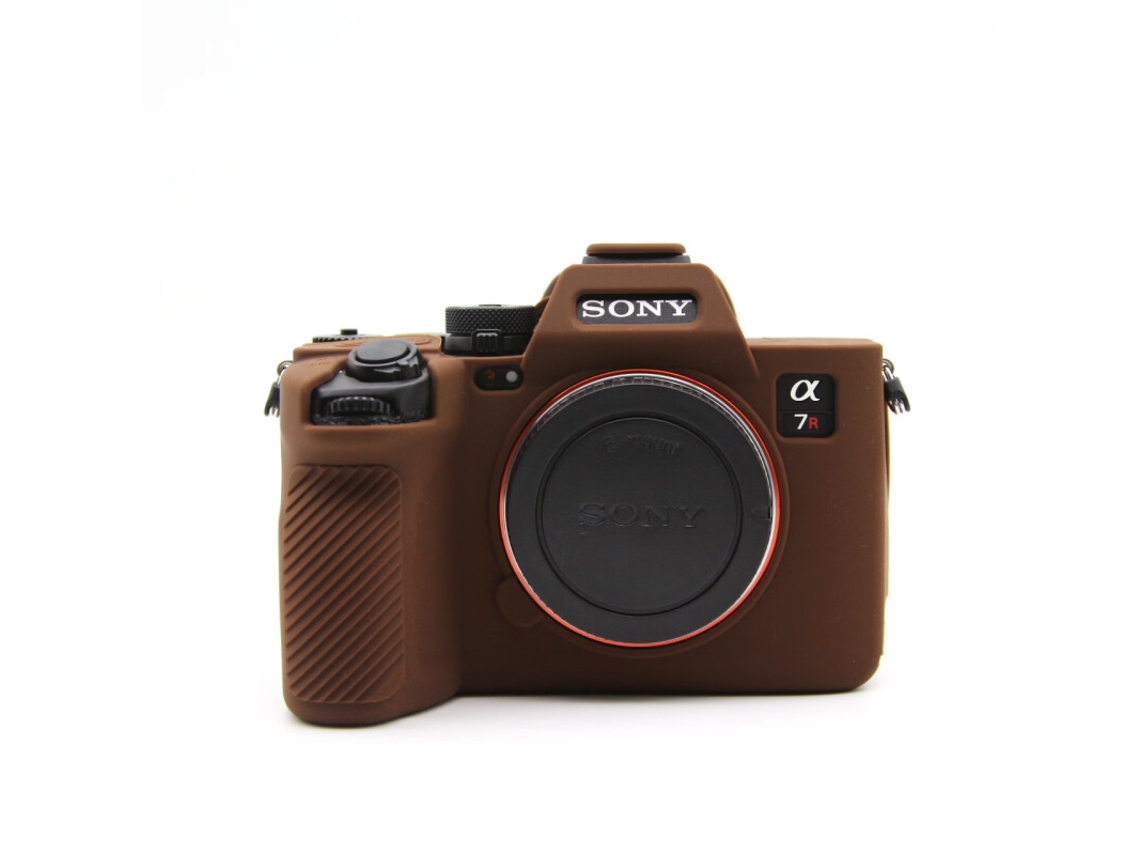 Capa Silicone HEXINYIGJLY para Sony A7rm5/a7rvleve, Acesso Total, Tripé, Proteção Impactos Marrom