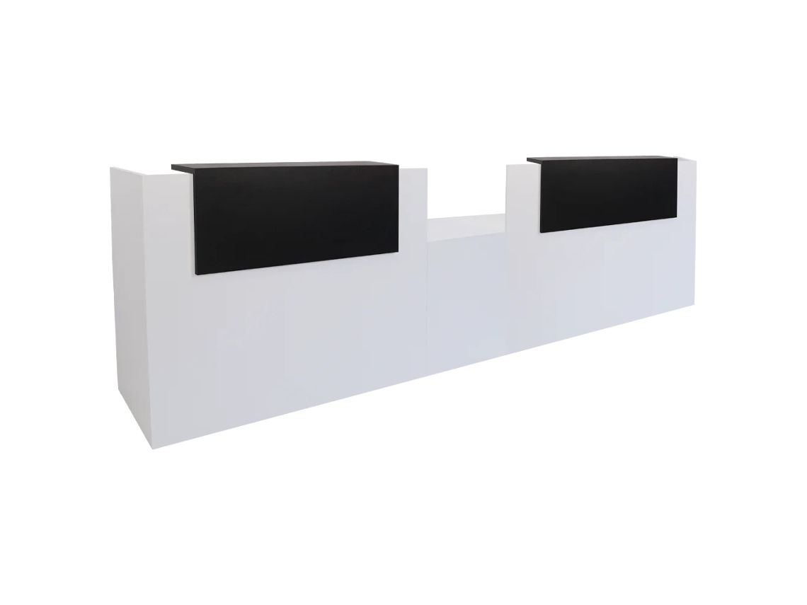 Recepção Dupla Basic Adaptada para Pessoas com Deficiência OFILIKE (Cinza grafite - 120+60+120 cm)
