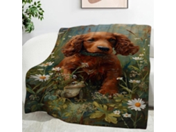 Manta de Grama Sintética para Bearded Collie 180x200 Cm Multifuncional Macia Flanela Aconchegante Cama Escritó