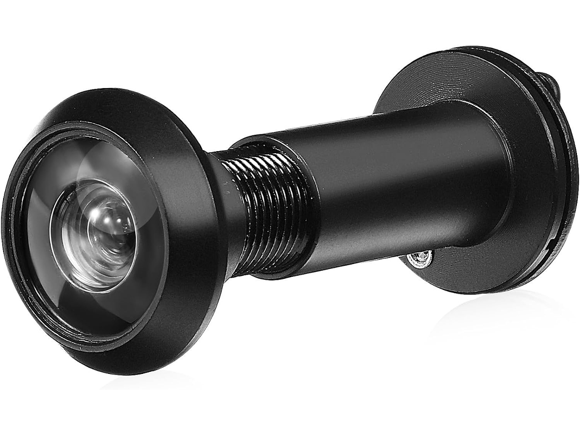 Visor De Porta Grande Angular Em Liga De Zinco Preto, Abertura De 14 Mm | Visão Clara