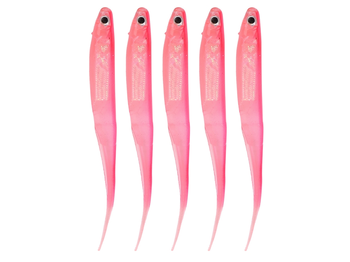 Bionic Soft Fish Lure (bionic Bait, Freshwater Fish Attracting) (5 Pieces) Soft Worm Bait Pink