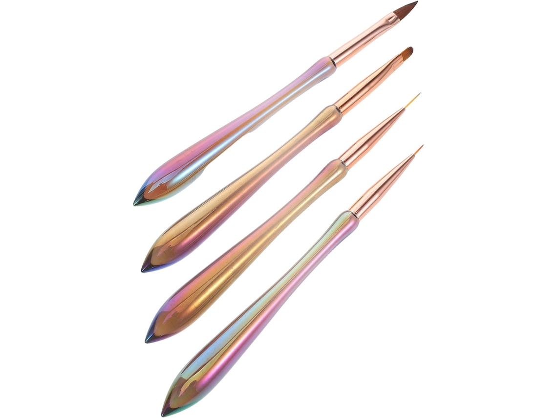 Potes de gel para unhas, para manicures, 4 unidades resistentes e compostáveis com designs variados.