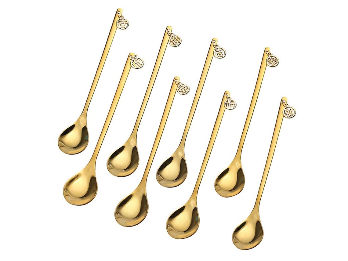 8pcs Colher De Café Estilo Chinês