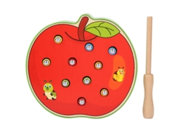 Mali brinquedo Educativo para Crianças Forma de Maçã Jogo de Pegar Minhocas com Bastão Magnético