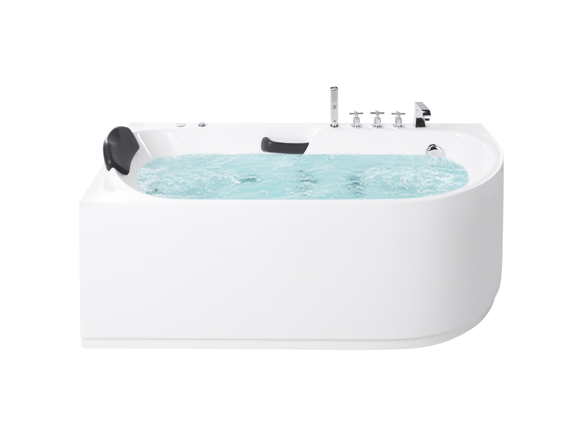 Banheira Moderna Com Hidromassagem Beliani Sayula De Acrílico Branco 80x170x86