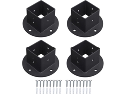 Kit De 4 Suportes Quadrados De Metal Reforçado Para Postes De Cerca, Ideais Para Corrimãos Firmes E Estáveis, Para