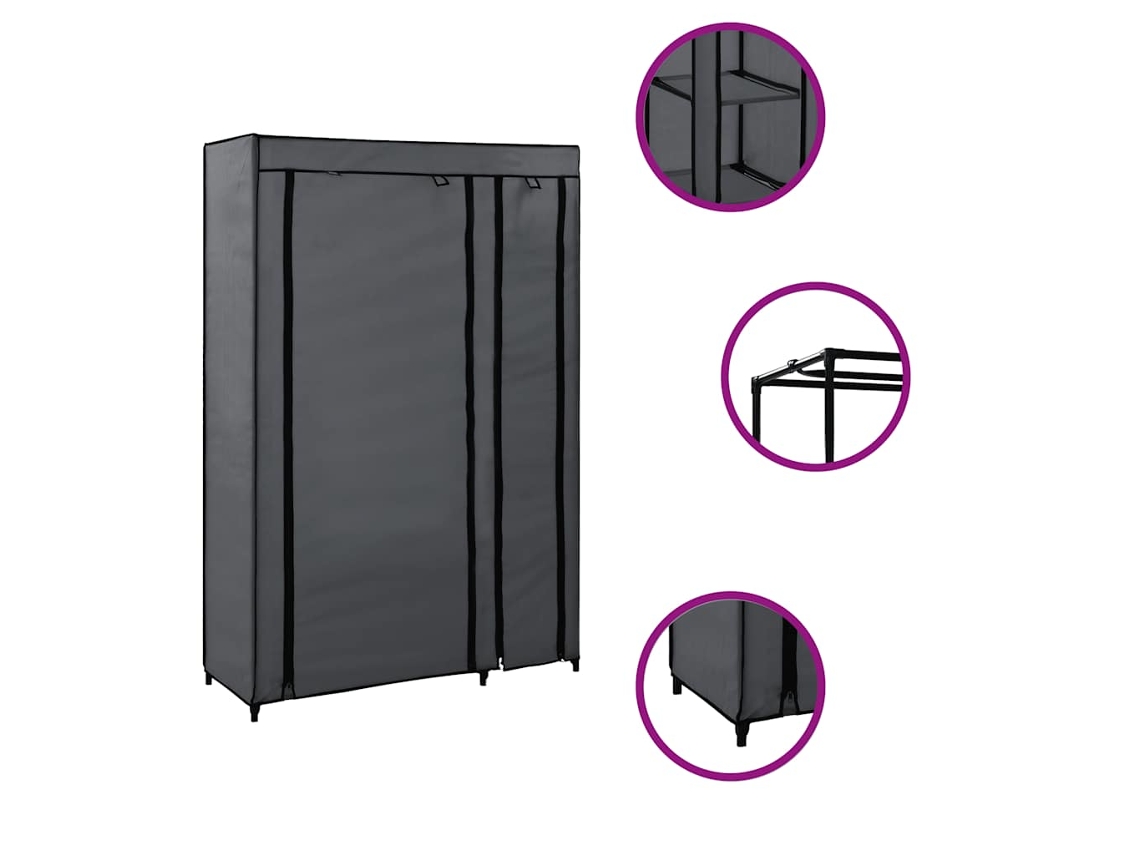 Roupeiro Dobrável 110x45x175 Cm Tecido Cinzento MAISON EXCLUSIVE