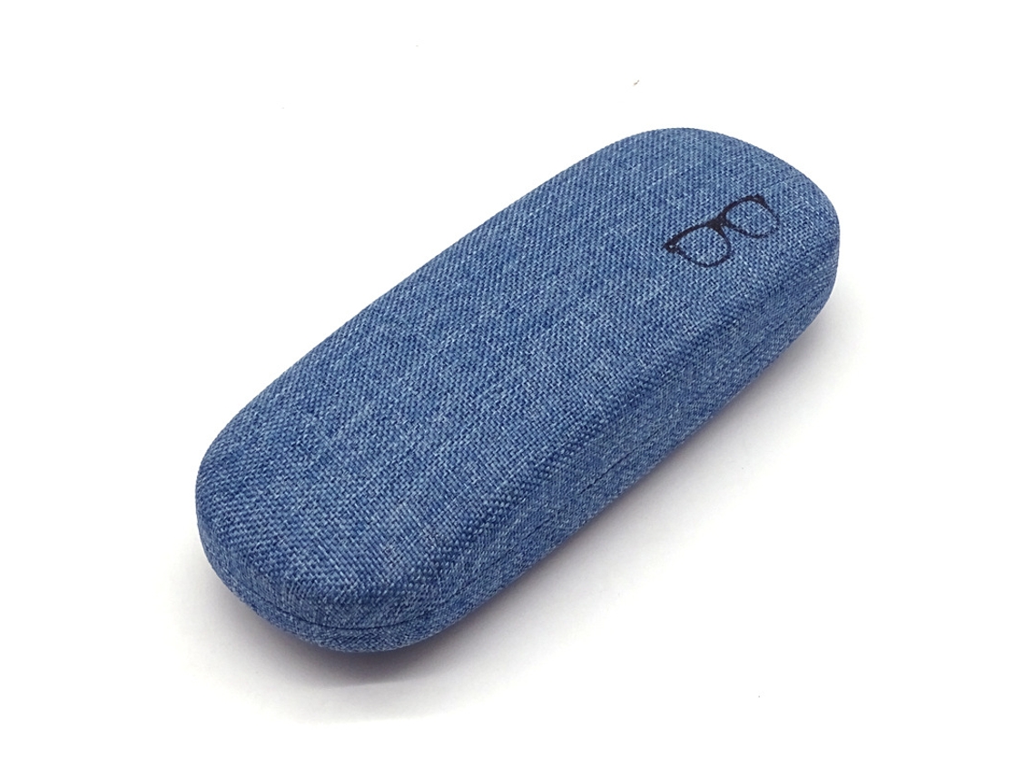 Estojo para Óculos Azul, Elegante e Retrô, em Algodão e Linho AQUAFORGE