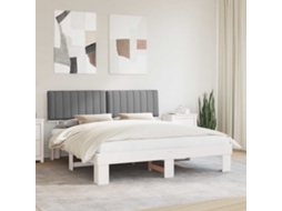 Vidaxl Estrutura De Cama Com Cabeceira Estofada Cinzento-claro