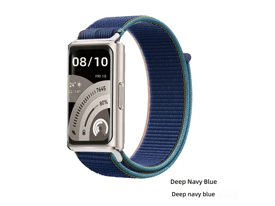 Pulseira de Nylon para Huawei Band 11 e 11 Pro, Fecho Velcro, Costura Metálica, Loop Ajustável CHABERLU