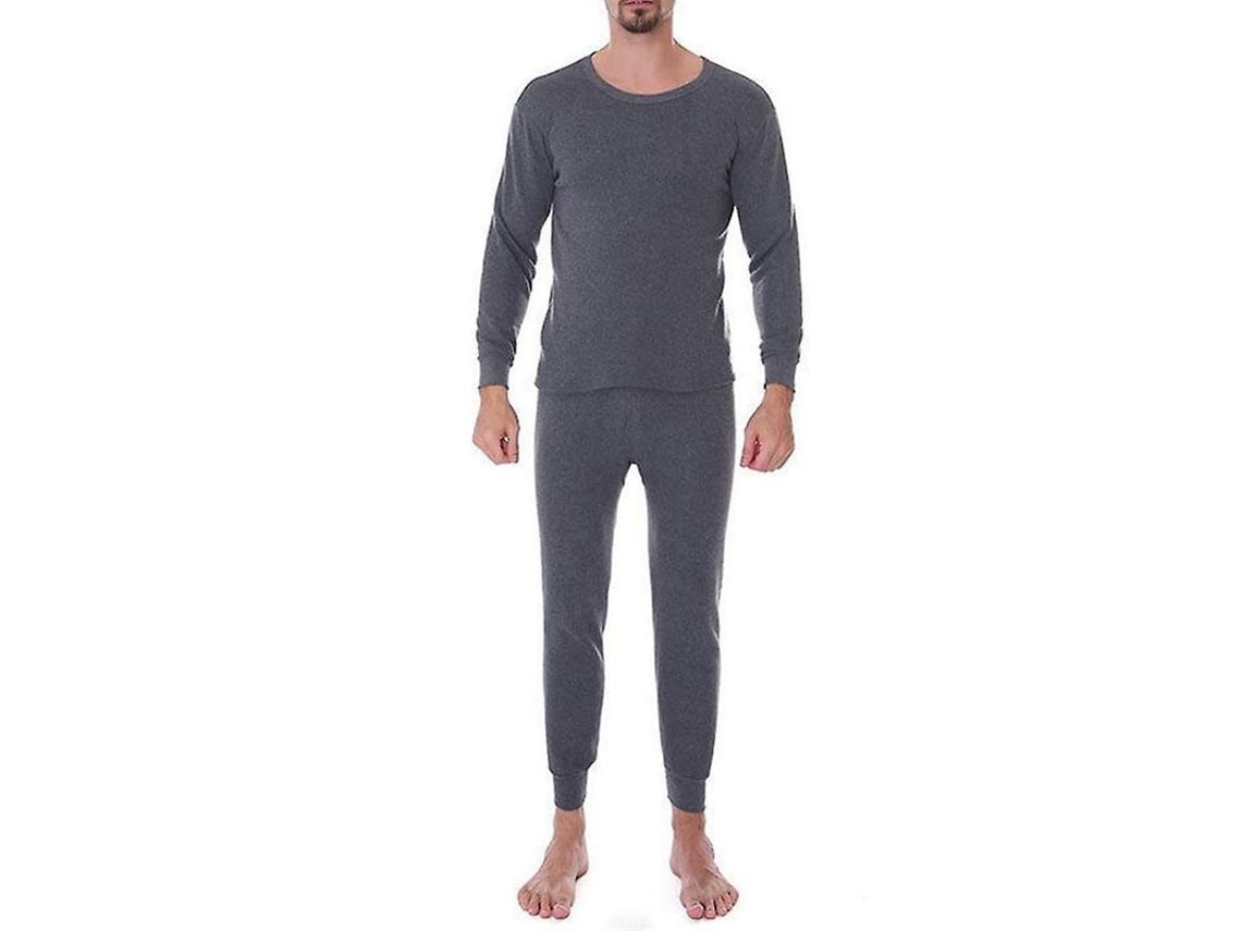 2026 conjunto de Pijama Térmico Masculino com Manga Longa e Calça Longa de Algodão Macio para Inverno